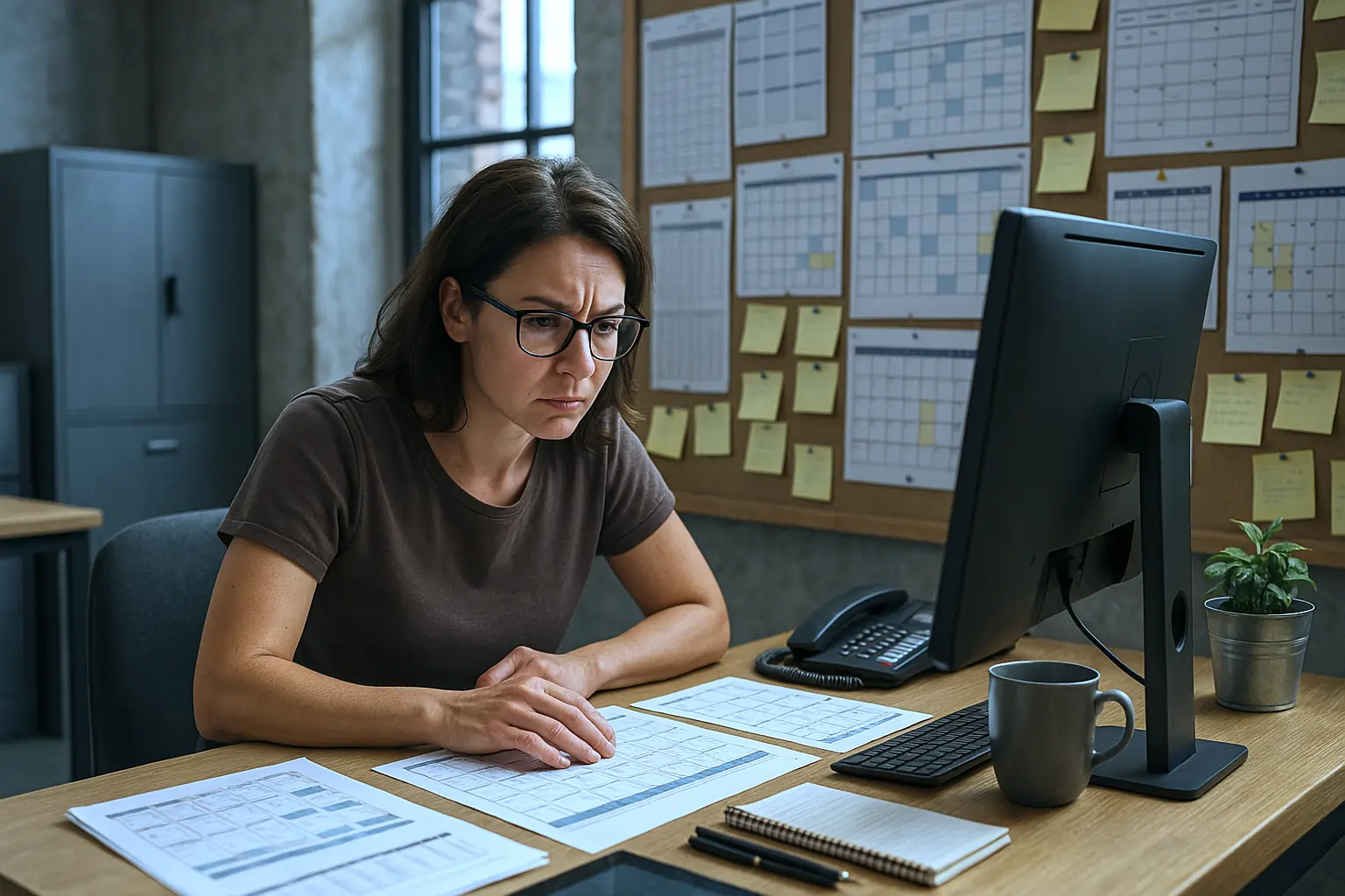 Gestresste Koordinatorin